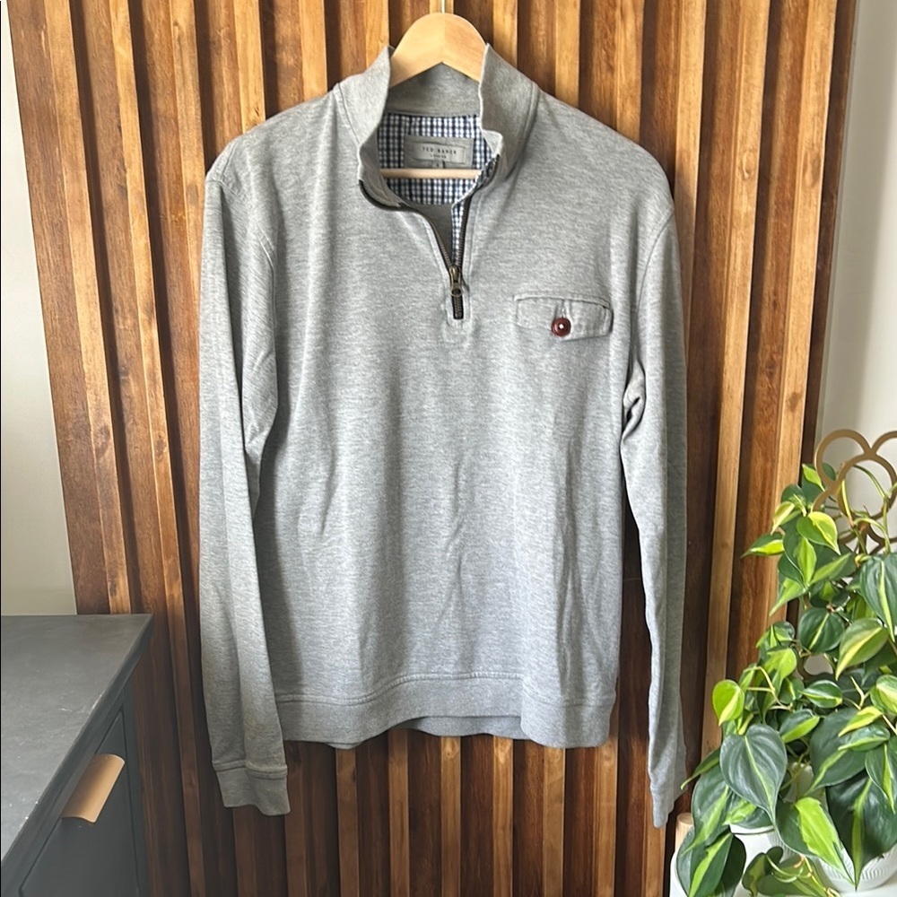 TED BAKER Bevyhill Mens Quarter Zip Pullover Sweater. Size L